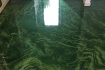 IMG_5545 Green swirl Epoxy Floor NZ Grinders Tauranga