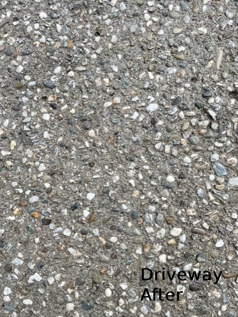 Driveway clean and seal nz grinders concrete aggregate cleaning and sealing after Bush hammer outdoor driveway NZ Grinders Tauranga after