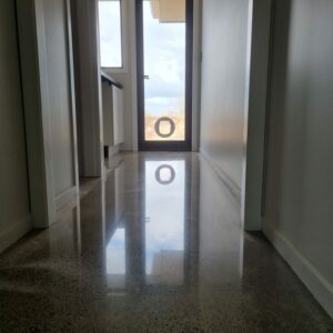 salt and pepper finish for a polished concrete floor5 Hallway polished concrete floor Tauranga NZ Grinders