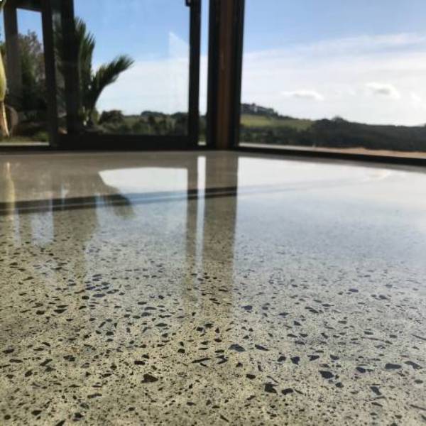 Medium Exposure polished concrete NZ Grinders Urban Tauranga 2 Moderate - medium exposure polished concrete floor Tauranga