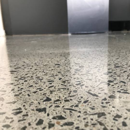 Moderate Medium stone exposure NZ Grinders polished concrete Queenstown Moderate Medium Stone Exposure Polished Concrete Floor