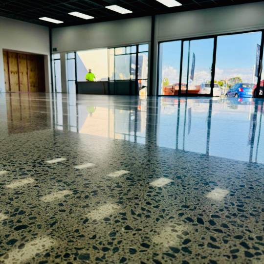 Moderate Medium stone exposure NZ Grinders polished concrete Wellington Moderate Medium Stone Exposure Polished Concrete Floor