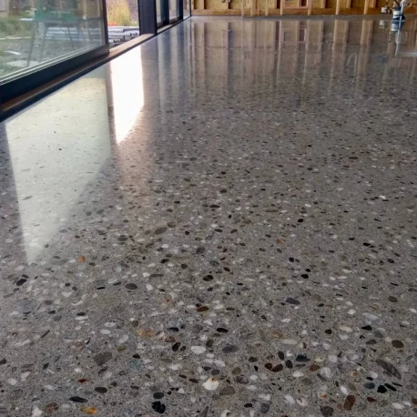 full exp Full stone exposure aggregate floor NZ Grinders Tauranga Queenstown