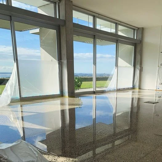 full exposure tauranga farmer Full stone exposure aggregate floor NZ Grinders Tauranga Queenstown